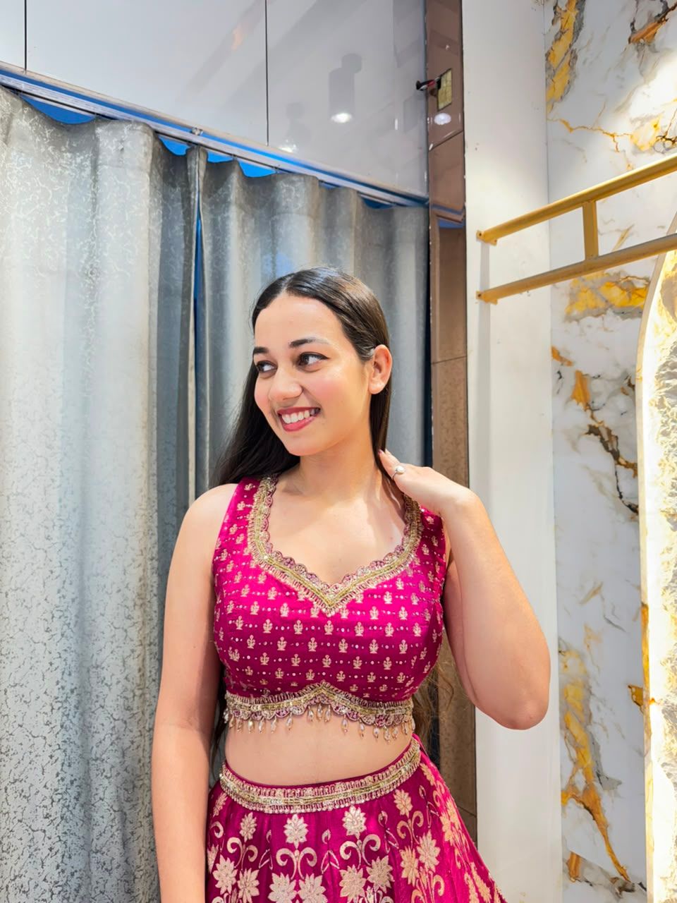 "RANI PINK REGAL ELEGANCE LEHENGA"
