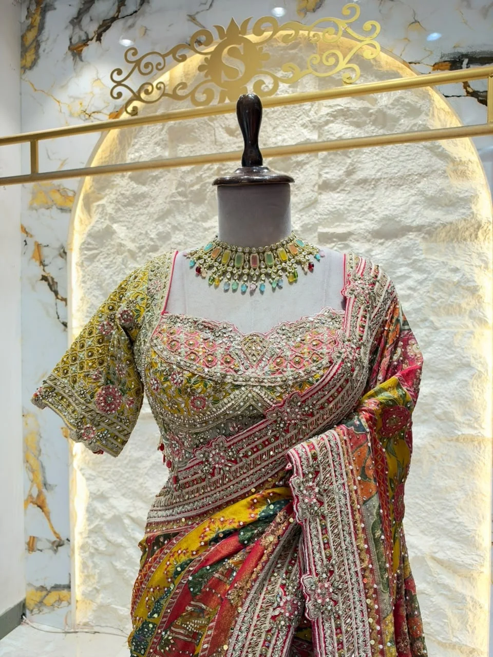 "ROYAL MULTICOLOR EMBROIDERED SAREE"