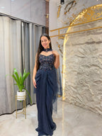 "NAVY SHIMMER INDOWESTERN"