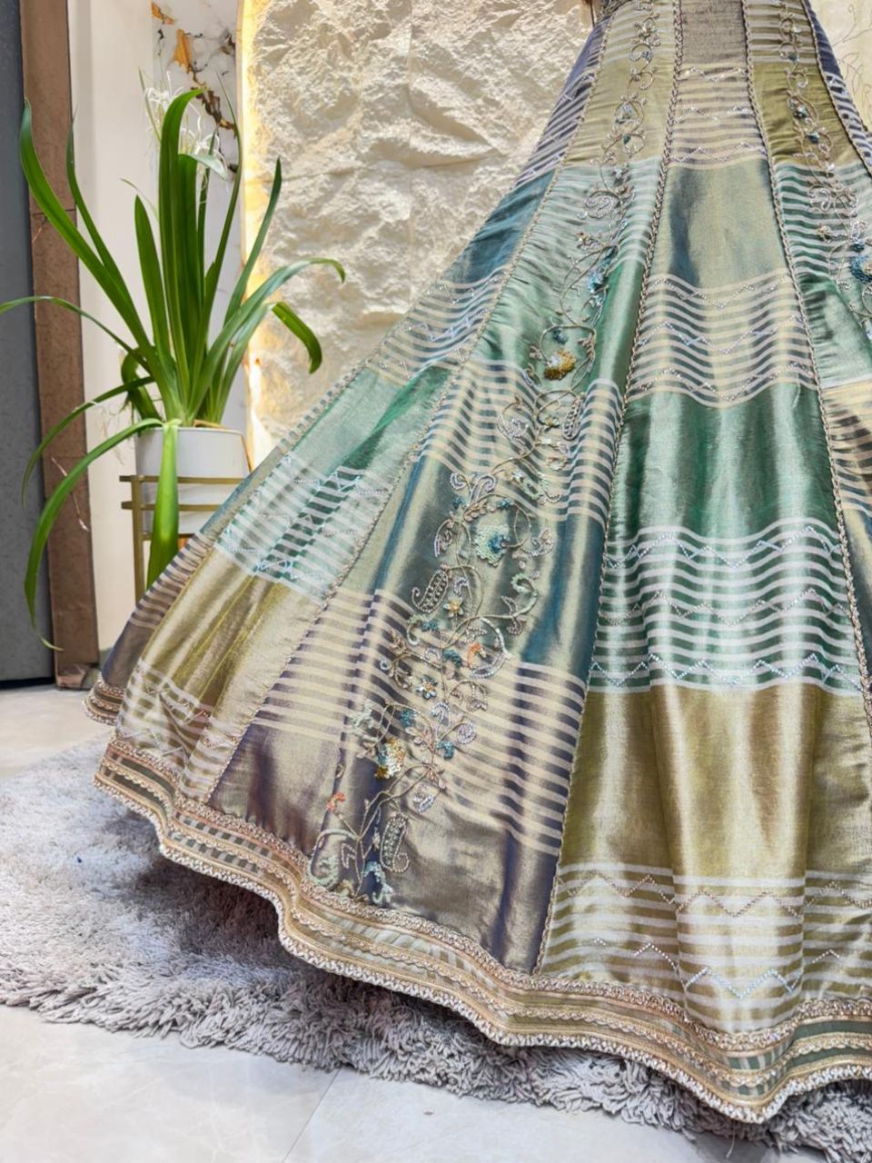 "CELESTIAL MINT EMBELLISHED LEHENGA"