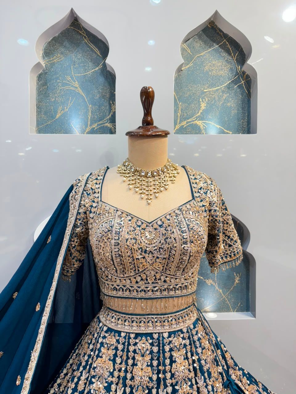 "ROYAL MIDNIGHT BLUE ZARI EMBROIDERED LEHENGA"