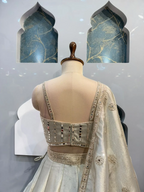 "ELEGANT IVORY GOLD EMBROIDERED LEHENGA"