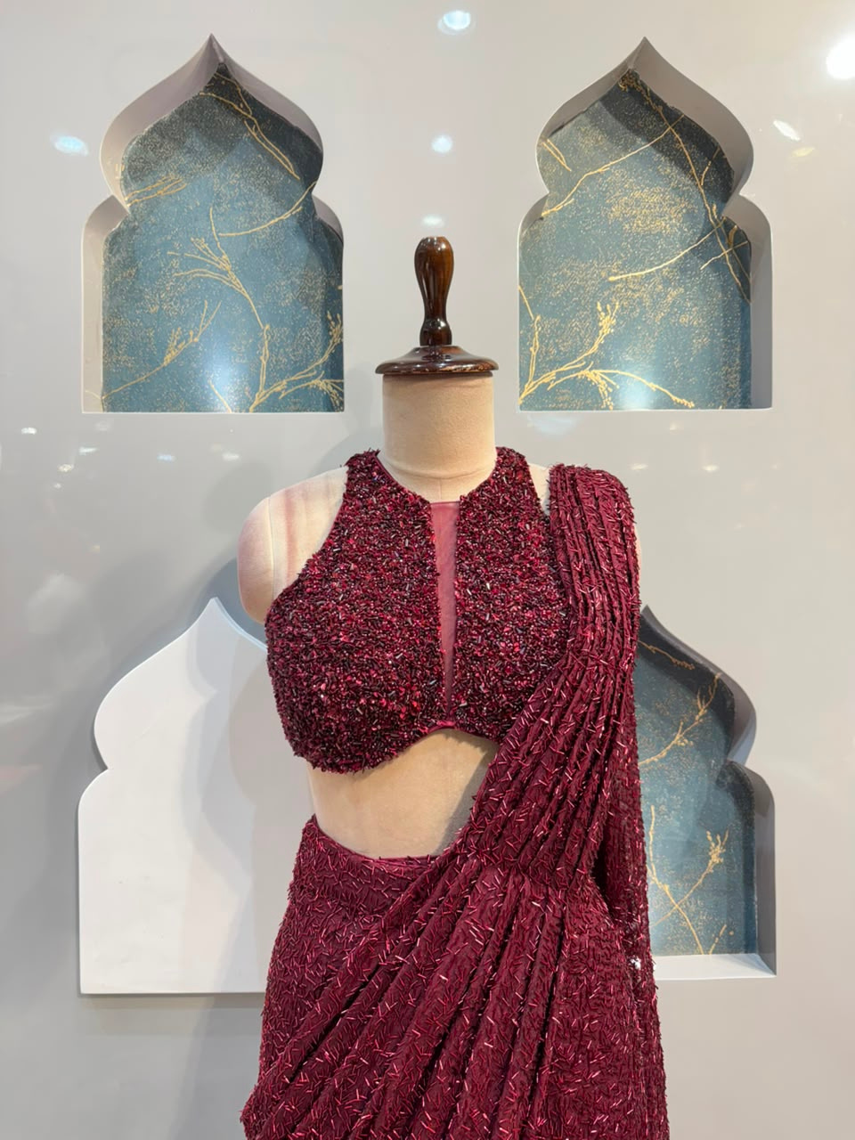 "WINE NOIR DRAPE SAREE"