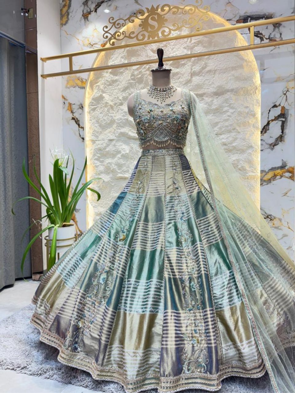 "CELESTIAL MINT EMBELLISHED LEHENGA"