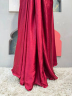"ELEGANT WINE RED INDO WESTERN"
