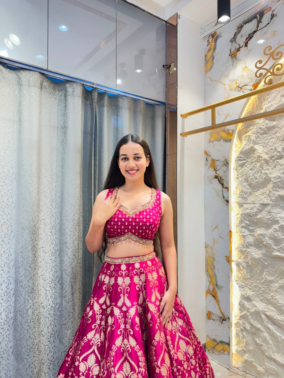 "RANI PINK REGAL ELEGANCE LEHENGA"