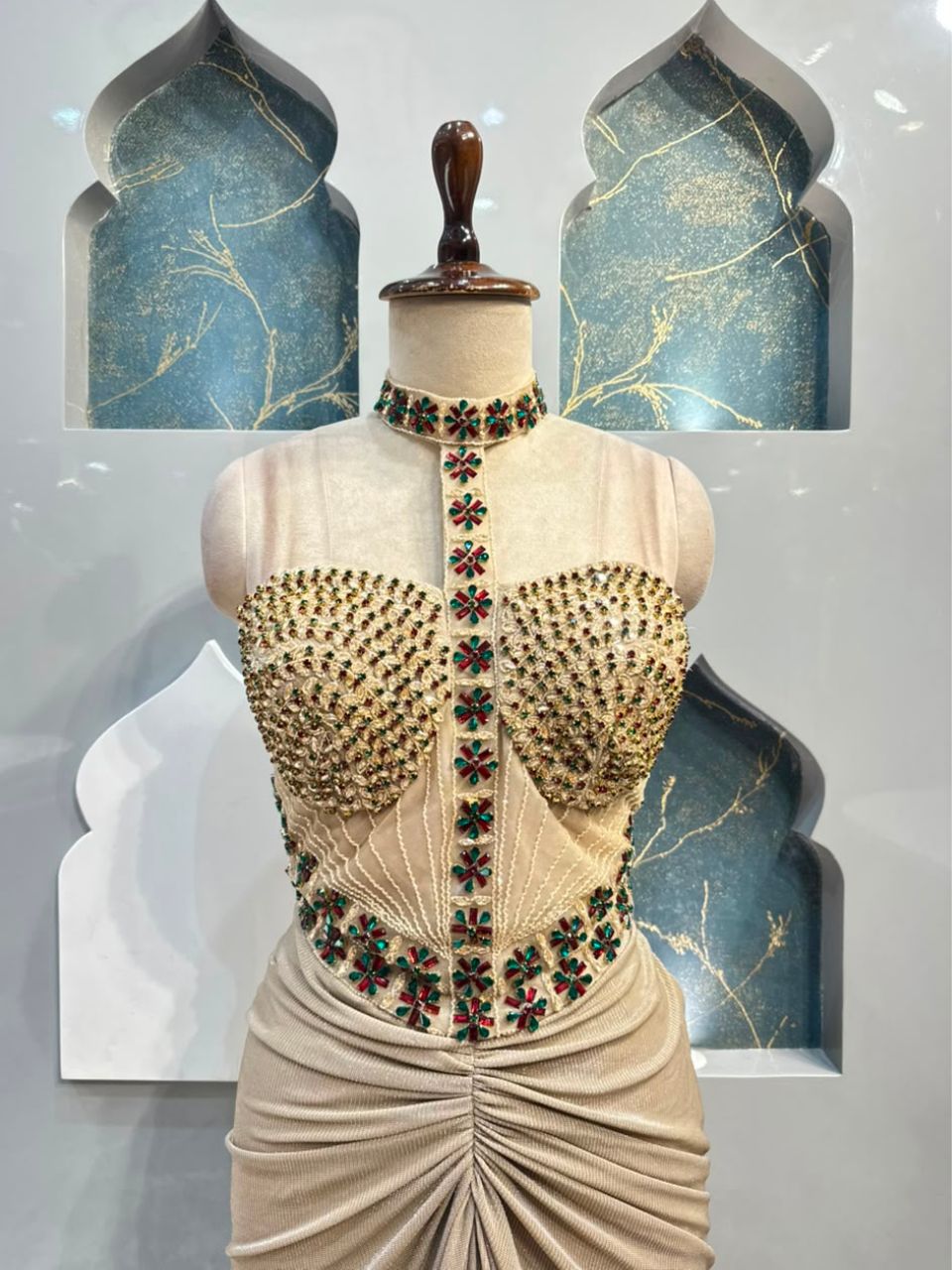 "CHAMPAGNE CELESTE INDO-WESTERN"