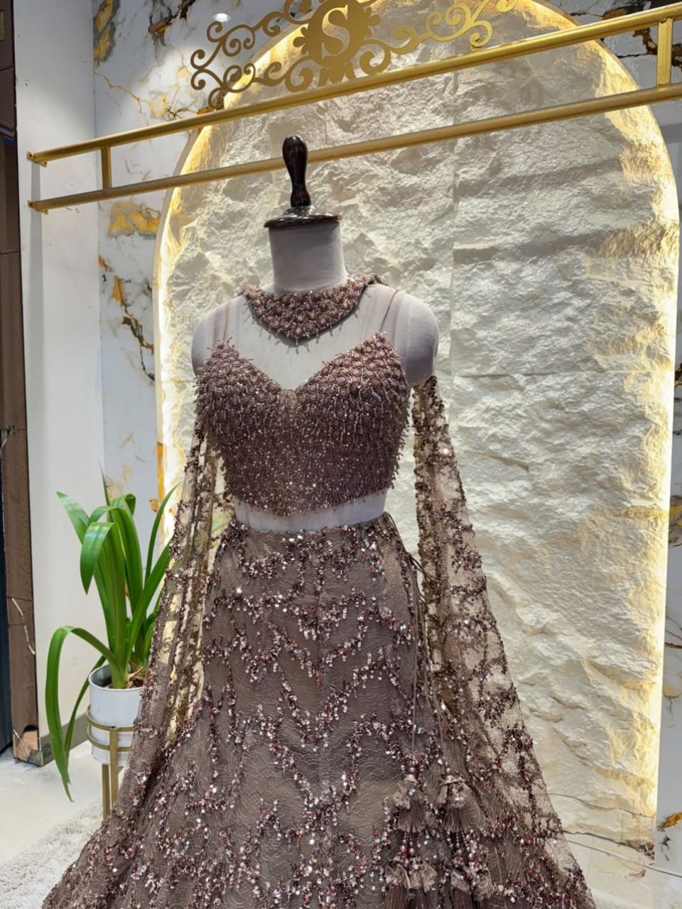 "MOCHA BROWN SEQUIN EMBELLISHED MERMAID"