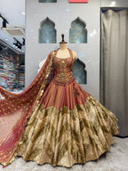 "WINE GOLD REGAL HERITAGE LEHENGA"