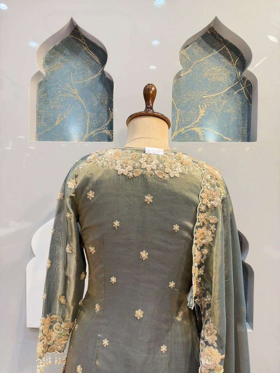 "SAGE ROYALE EMBROIDERED SHARARA"