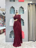 "WINE NOIR DRAPE SAREE"