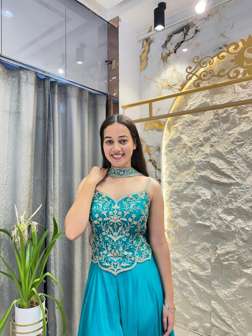 "AZURE ELEGANCE INDO-WESTERN"