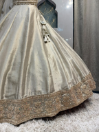 "ELEGANT IVORY GOLD EMBROIDERED LEHENGA"