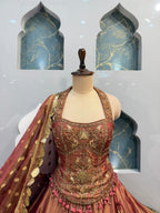 "WINE GOLD REGAL HERITAGE LEHENGA"