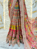 "ROYAL MULTICOLOR EMBROIDERED SAREE"