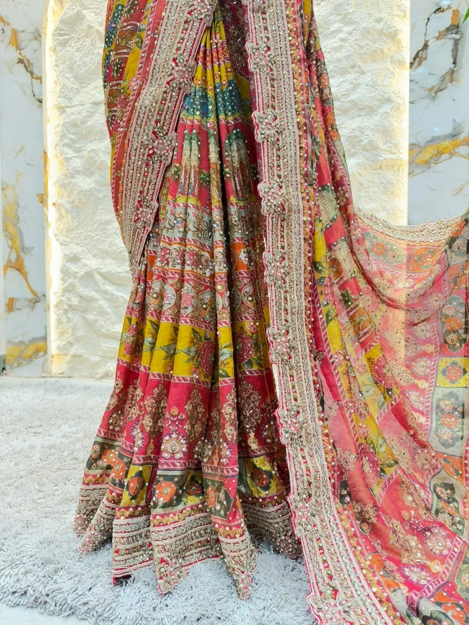 "ROYAL MULTICOLOR EMBROIDERED SAREE"