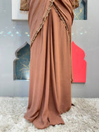 "MOCHA GLAMOUR DRAPE SAREE"