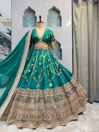 "EMERALD BLOOM HERITAGE LEHENGA"