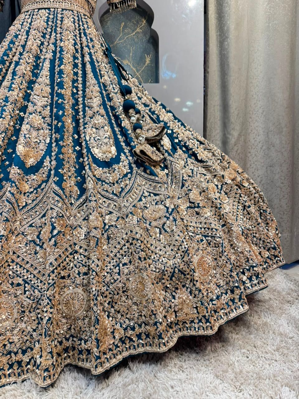 "ROYAL MIDNIGHT BLUE ZARI EMBROIDERED LEHENGA"