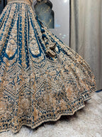 "ROYAL MIDNIGHT BLUE ZARI EMBROIDERED LEHENGA"