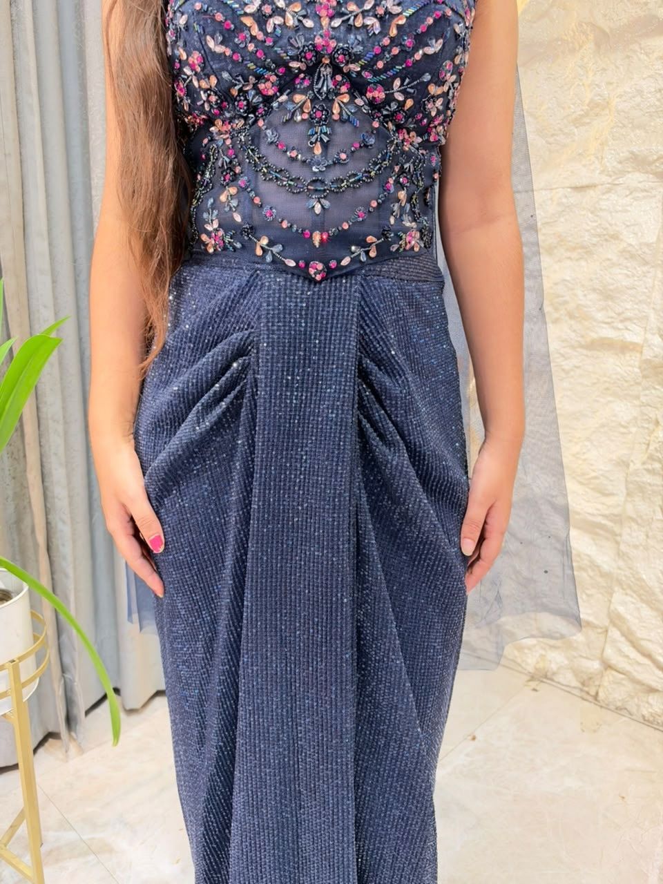 "NAVY SHIMMER INDOWESTERN"