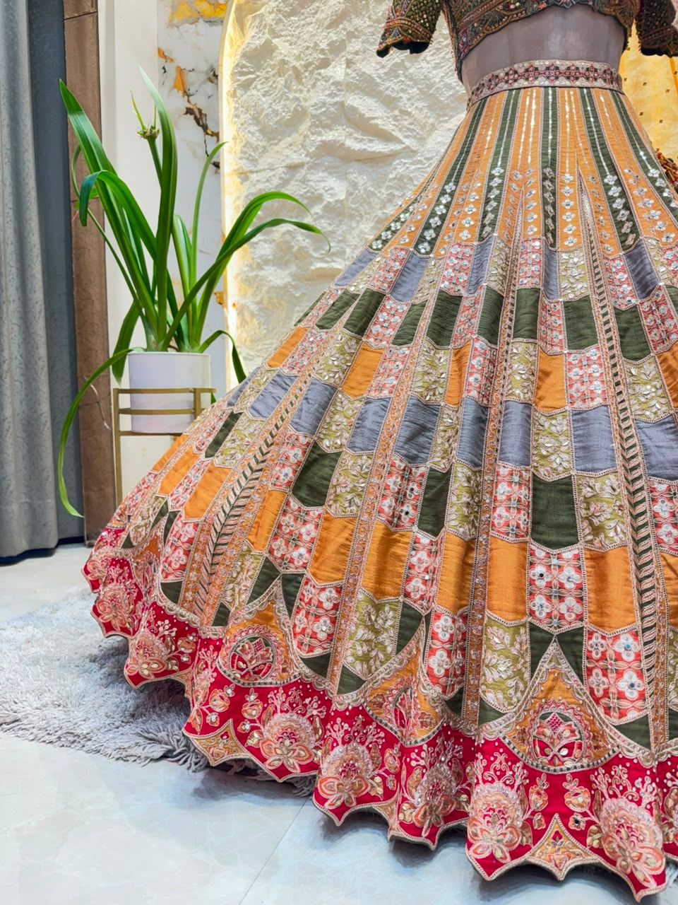 "HERITAGE MOSAIC LEHENGA"