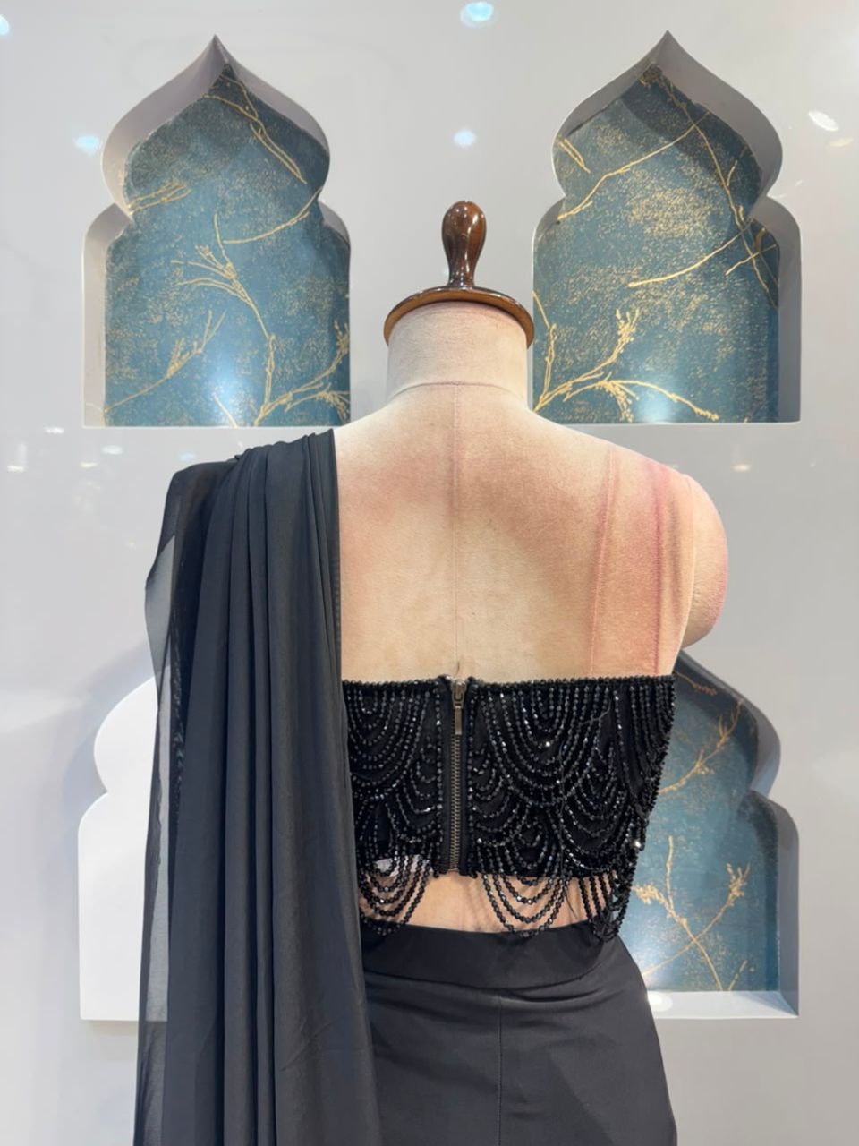 "MIDNIGHT NOIR EMBELLISHED DRAPE SAREE"