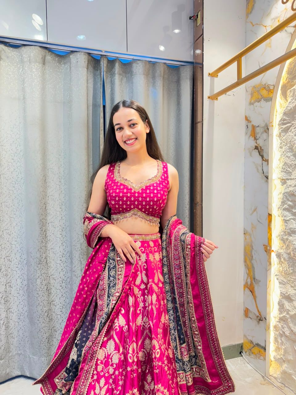 "RANI PINK REGAL ELEGANCE LEHENGA"