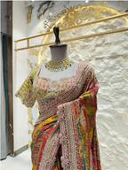 "ROYAL MULTICOLOR EMBROIDERED SAREE"