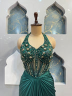 "ROYAL EMERALD DRAPE INDO WESTERN"