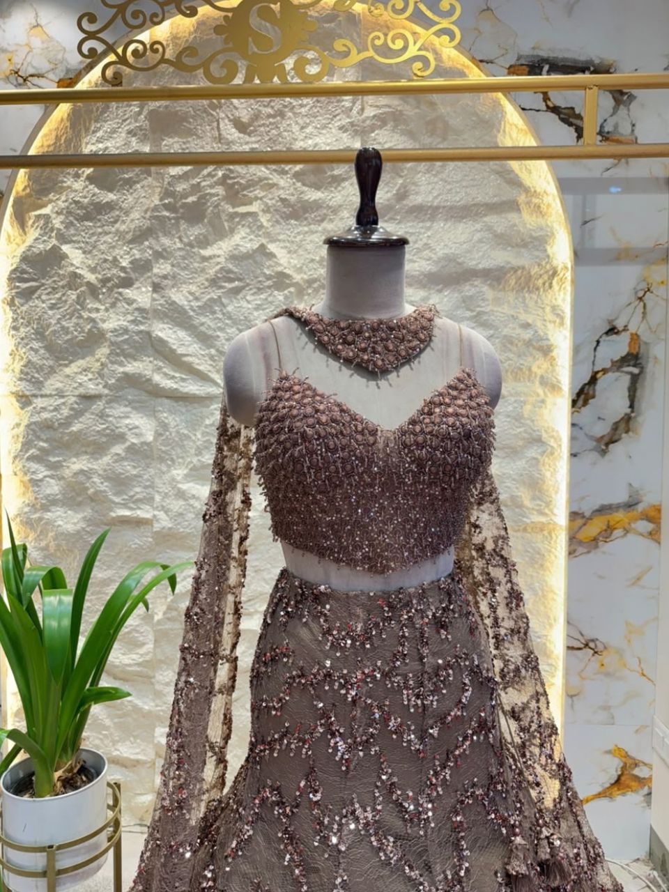 "MOCHA BROWN SEQUIN EMBELLISHED MERMAID"