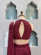 "WINE NOIR DRAPE SAREE"