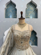 "ELEGANT IVORY GOLD EMBROIDERED LEHENGA"