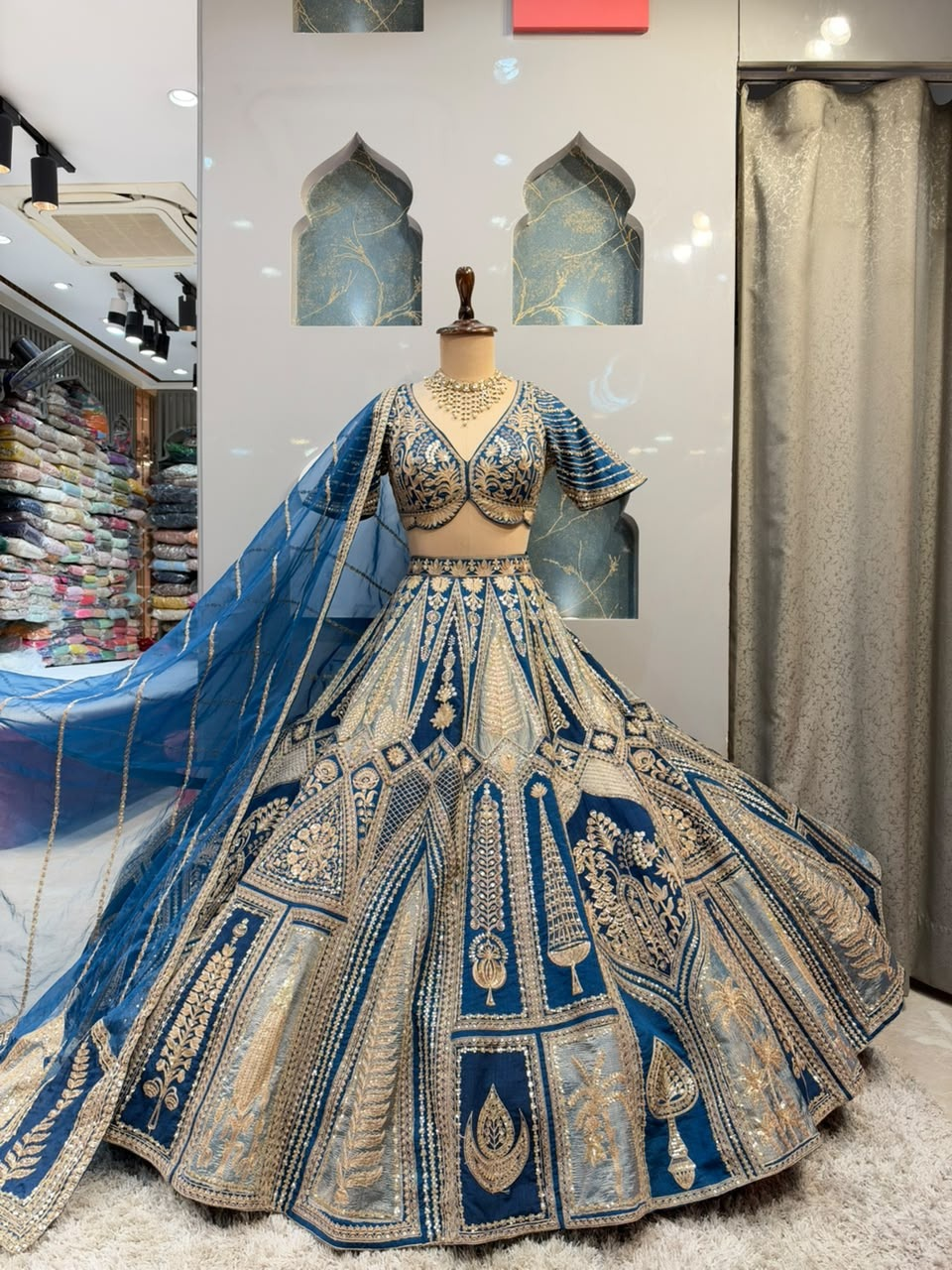 "ROYAL BLUE HERITAGE LEHENGA"