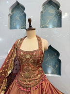 "WINE GOLD REGAL HERITAGE LEHENGA"
