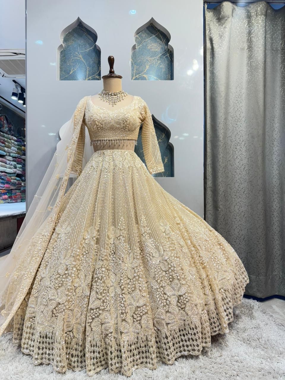 "CELESTIAL IVORY COUTURE LEHENGA"