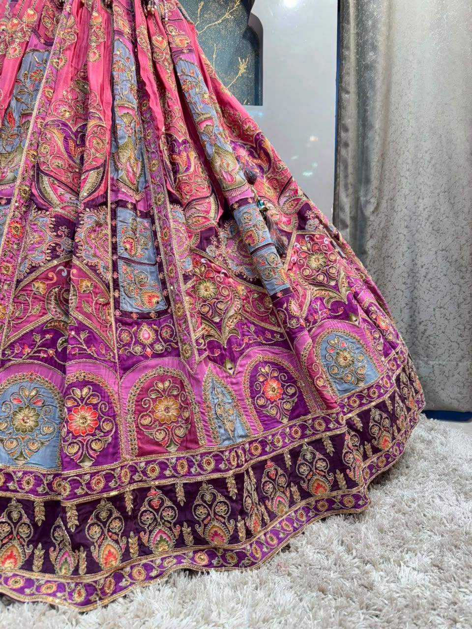 "ROYAL PLUM PAISLEY LEHENGA"