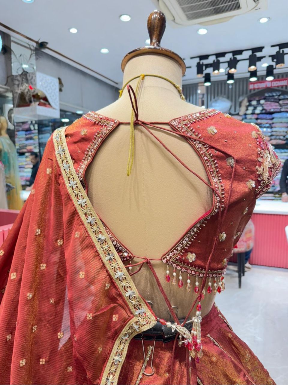 "MAROON MAJESTY FLORAL LEHENGA"