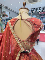 "MAROON MAJESTY FLORAL LEHENGA"