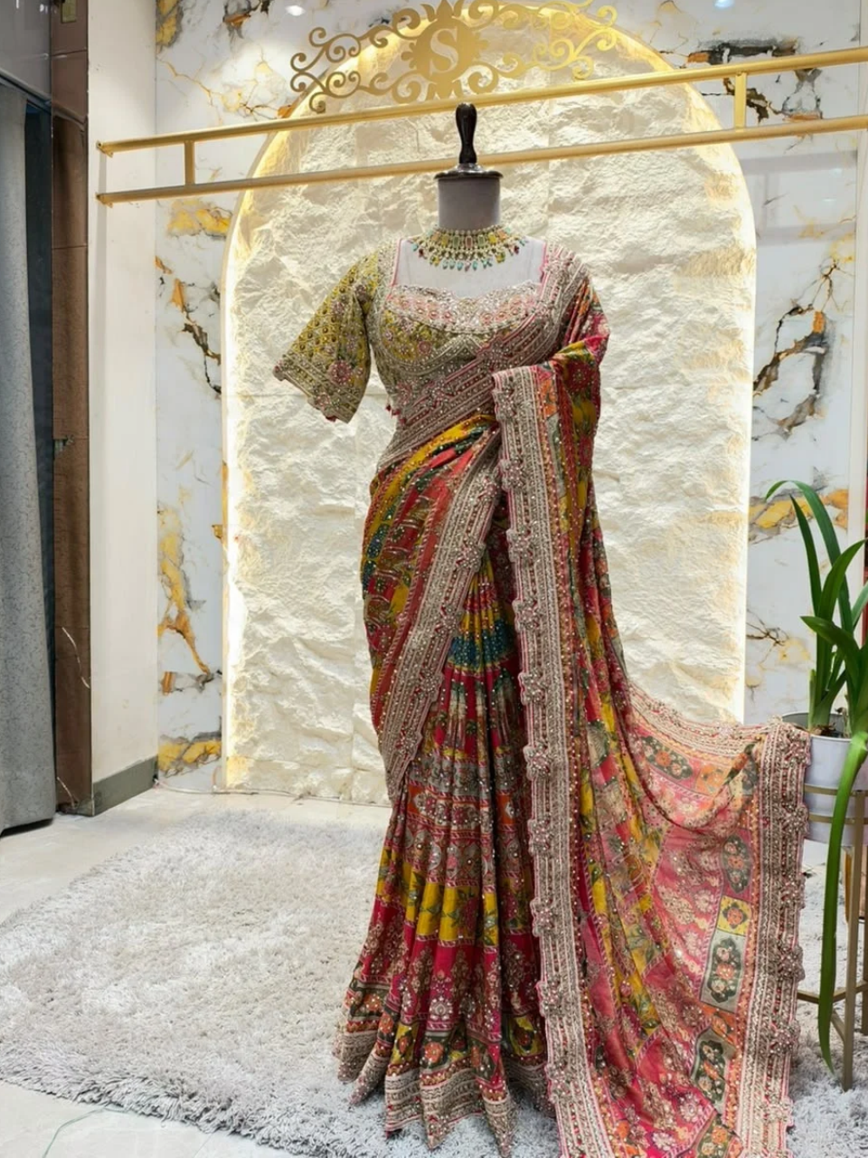 "ROYAL MULTICOLOR EMBROIDERED SAREE"