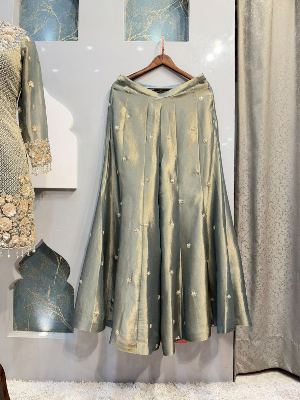 "SAGE ROYALE EMBROIDERED SHARARA"