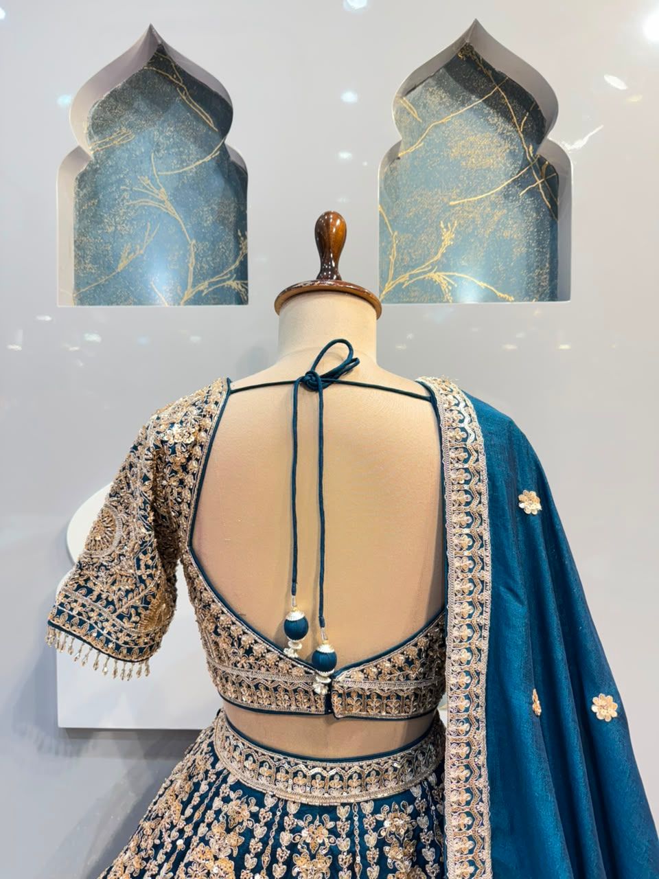 "ROYAL MIDNIGHT BLUE ZARI EMBROIDERED LEHENGA"