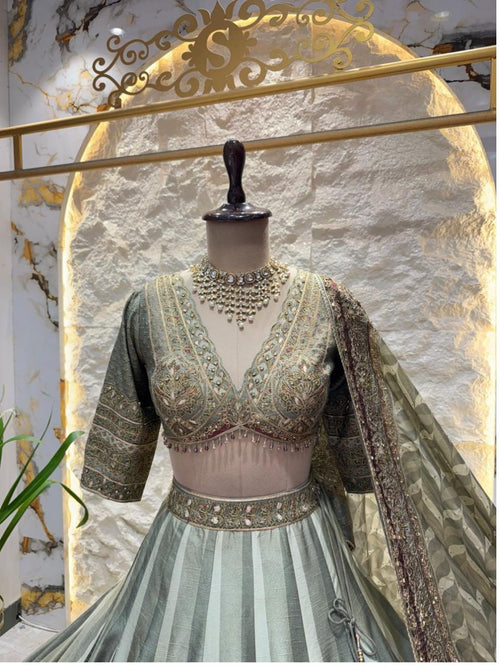 "CELESTIAL SAGE EMBROIDERED LEHENGA"