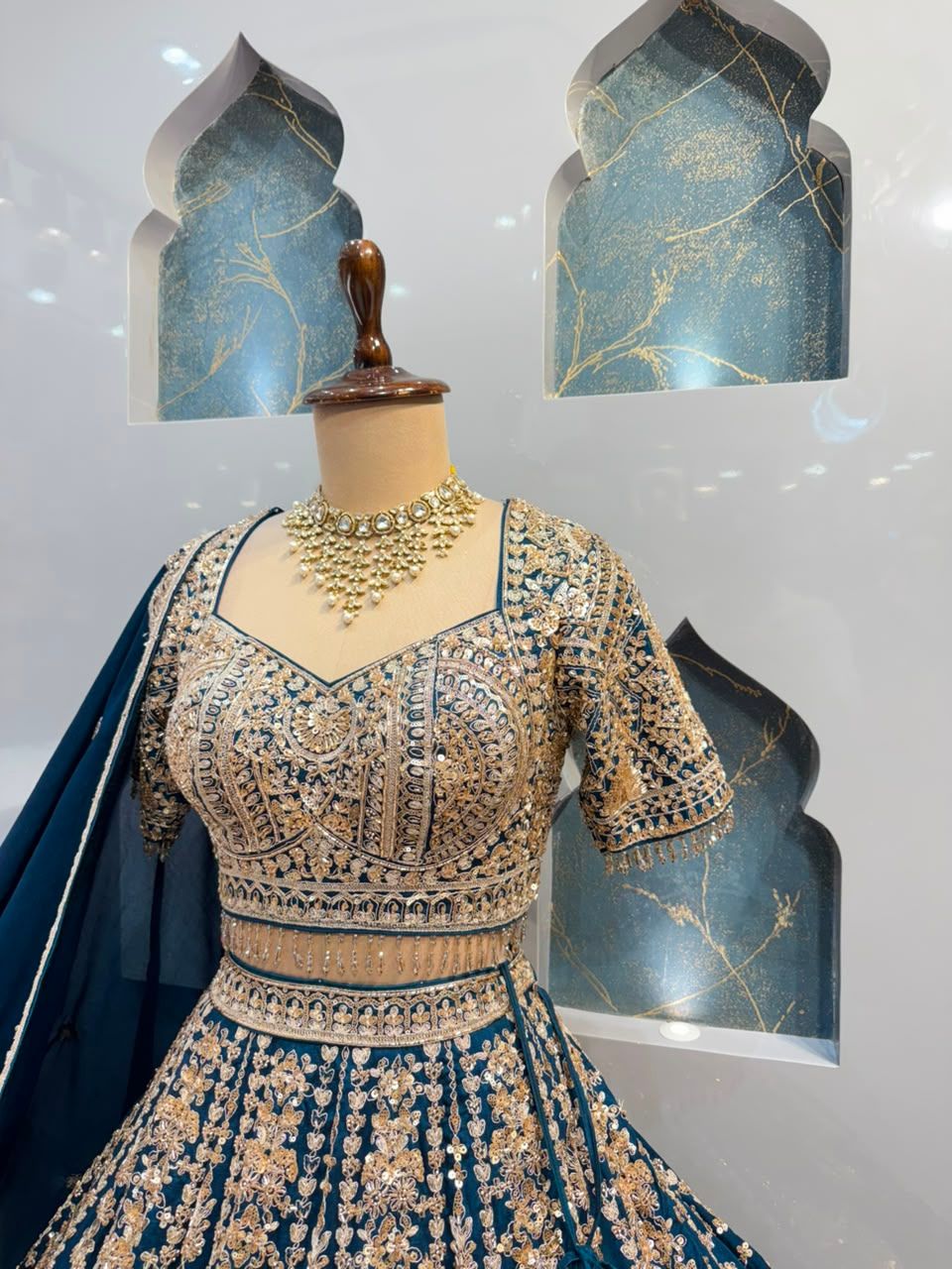 "ROYAL MIDNIGHT BLUE ZARI EMBROIDERED LEHENGA"