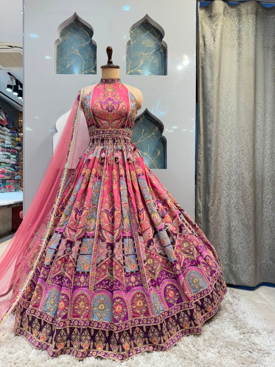 "ROYAL PLUM PAISLEY LEHENGA"