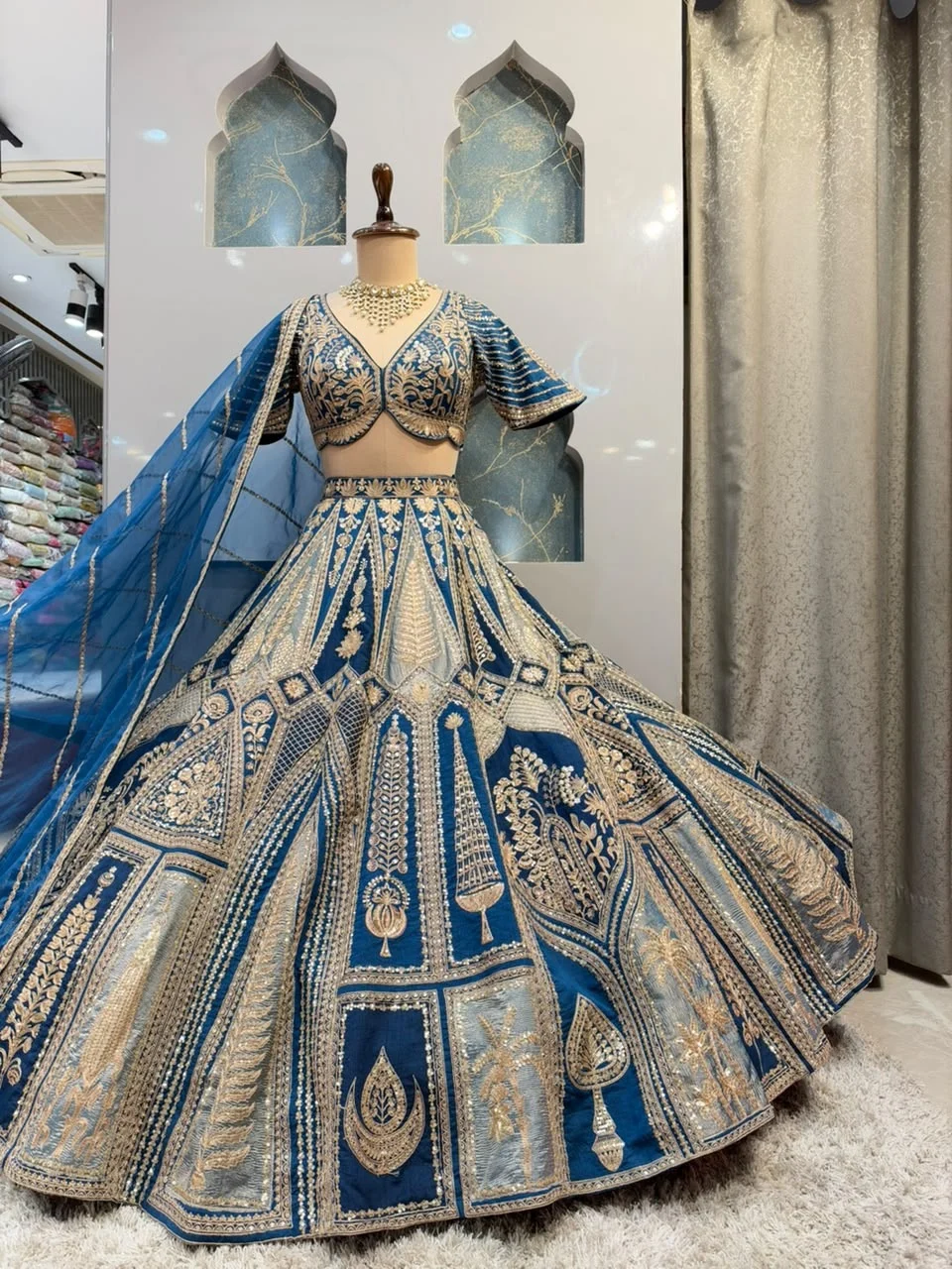 "ROYAL BLUE HERITAGE LEHENGA"