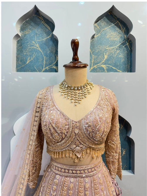 "CHAMPAGNE ROYAL BRIDAL LEHENGA"