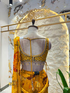 "MUSTARD MUSE DRAPE SAREE"