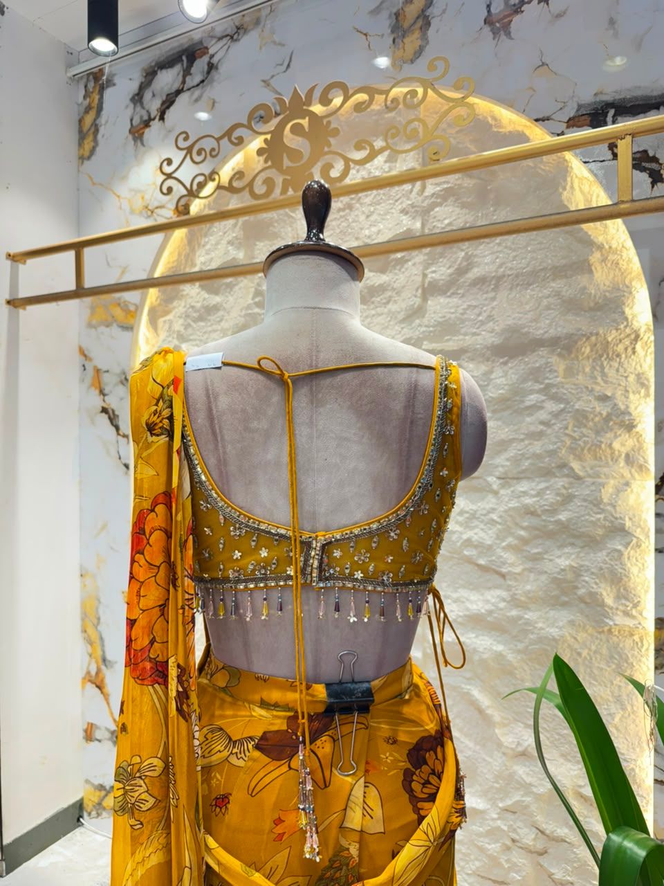 "MUSTARD MUSE DRAPE SAREE"