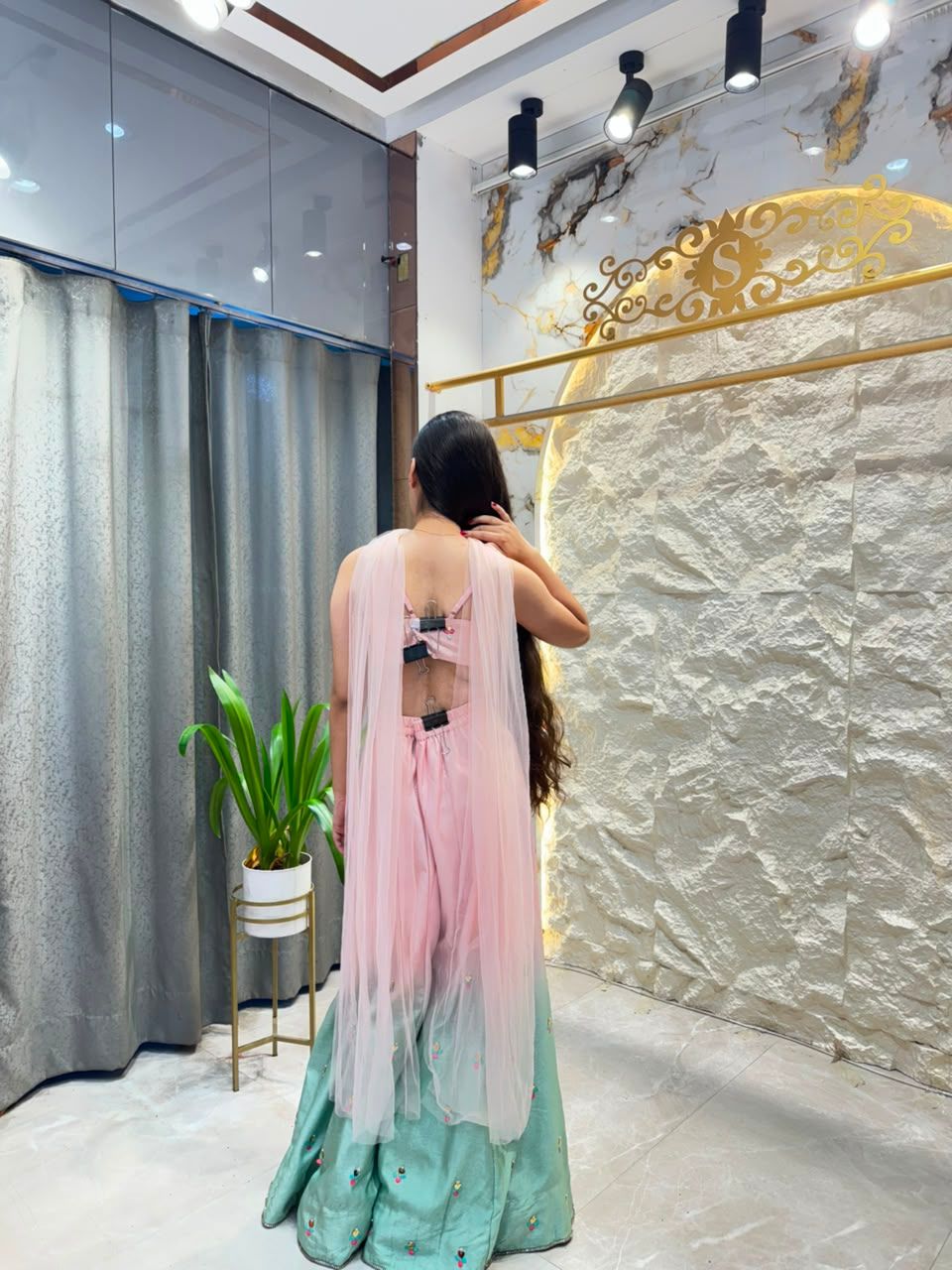 "PASTEL BLOOM INDO-WESTERN"
